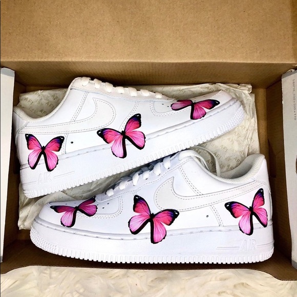 pink butterfly air force 1
